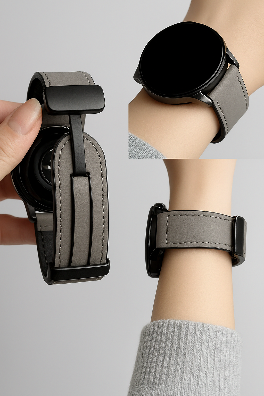 Luxury Smartwatch With Leather Strap – Sports + Health Edition